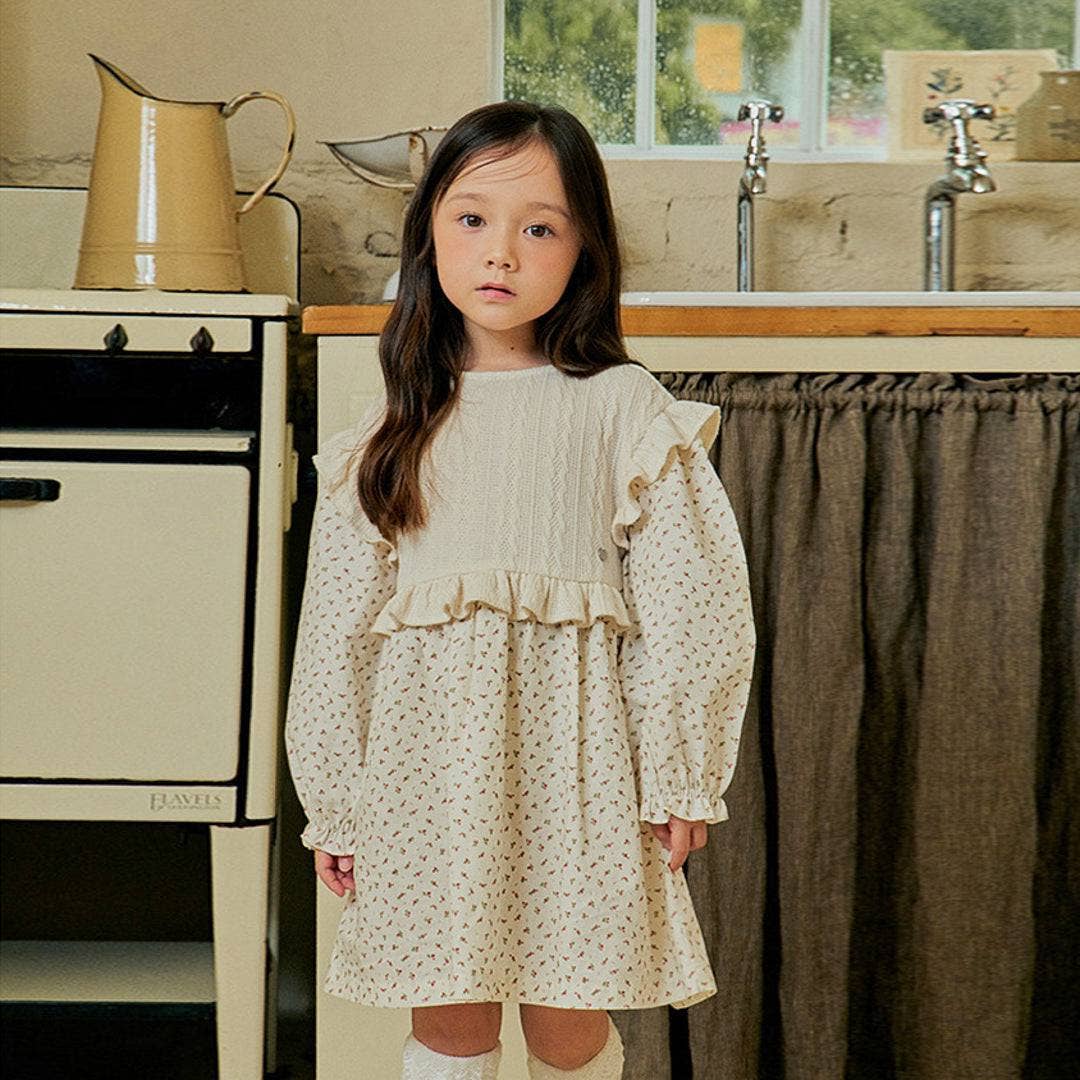 ToTo Heros - Wholesale Dress - Kids - Nana Knit Vest Detail Floral Dress1