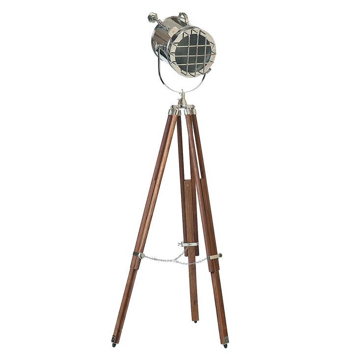 Floor Lamp With Brown Wooden Tripod Stand Retro for wholesale by Arts King