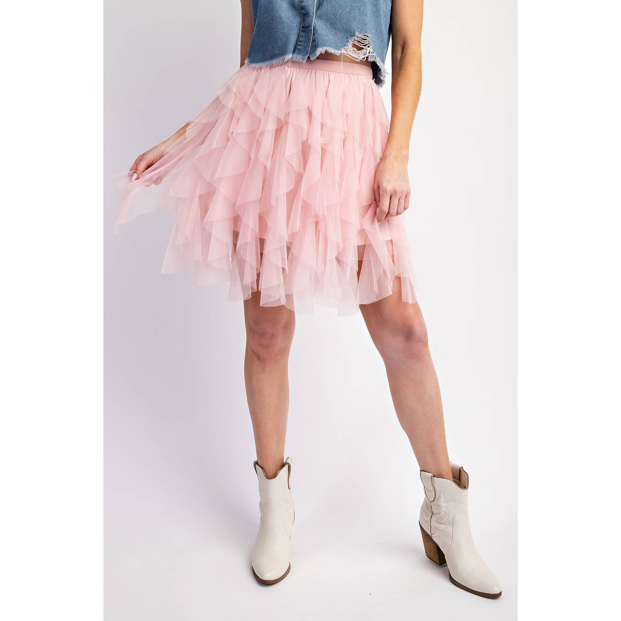Sweet Generis - Wholesale Skirt - Women's - CASCADING TULLE MESH LAYERED MINI SKIRT4