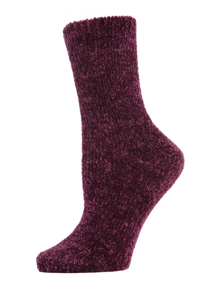 Lilla-Rocridge MeMoi Chenille Luxe Cozy Crew Sock 2 Pack for engroshandel på Faire