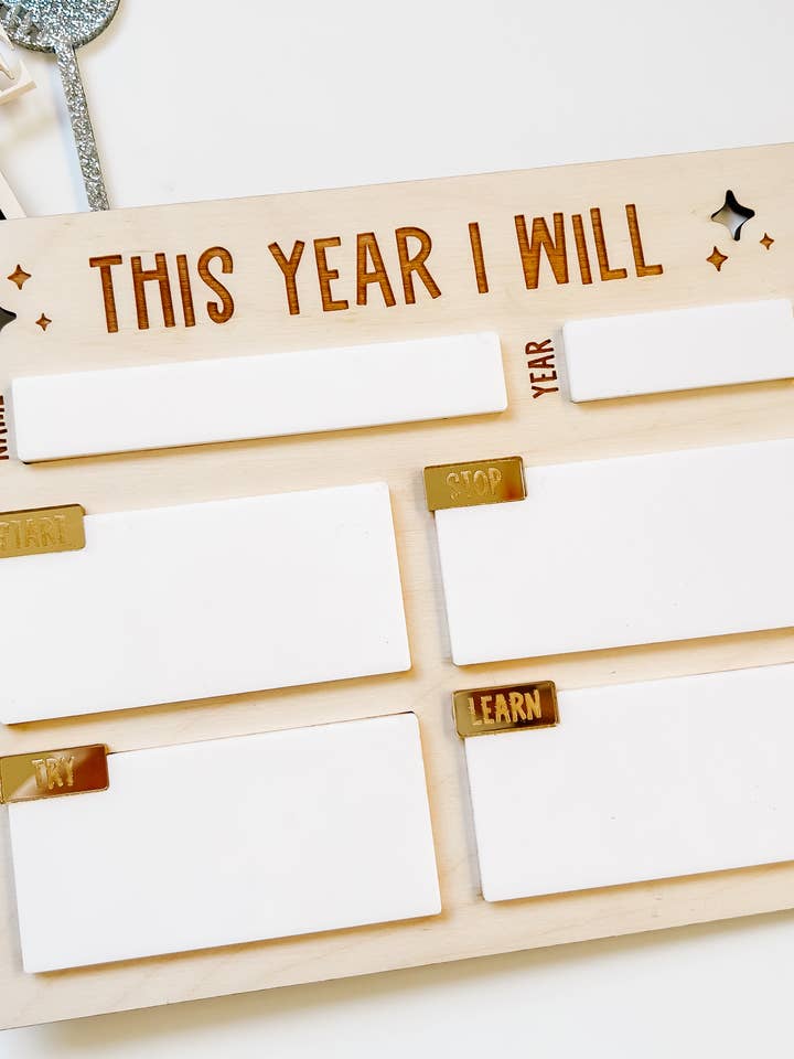 Lavagna degli Obiettivi per il Capodanno per la vendita all'ingrosso da parte di Goldie Letter Company