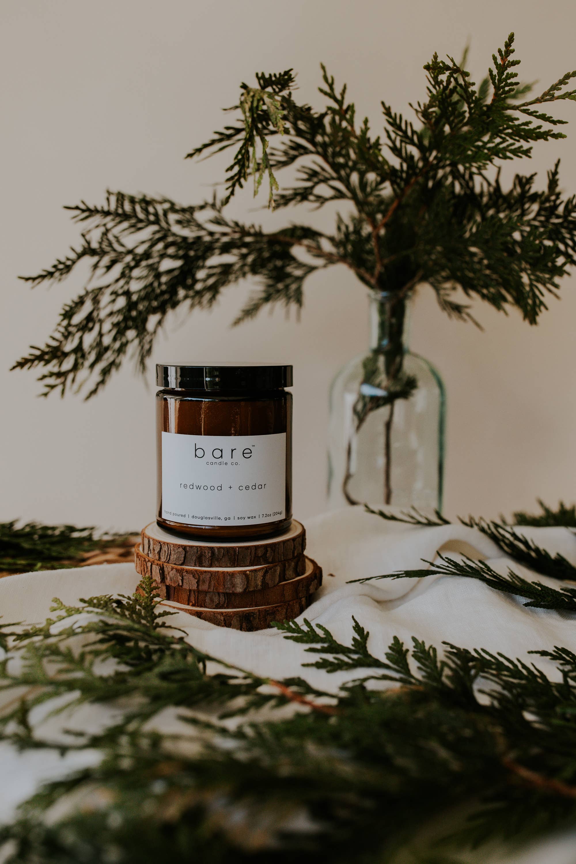 Bare Candle Company - Wholesale Jar/Filled Candle - Redwood + Cedar Soy Candle 7.2oz0