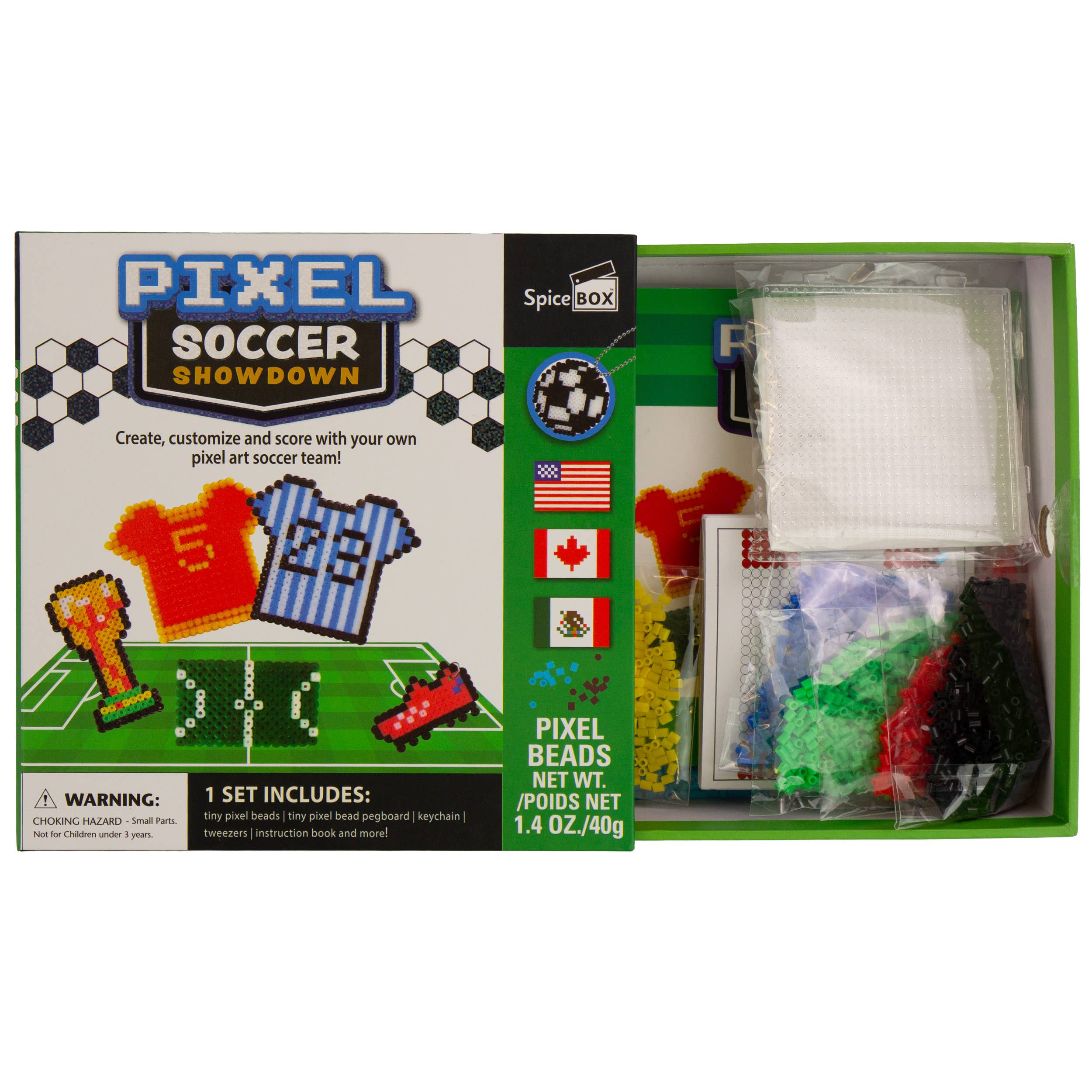 SpiceBox Product Development LTD – Engroshandel DIY-hobbysæt – Børn – Kits-to-Go Pixel Soccer Showdown1