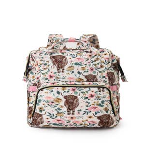 Boutique Cow Print Diaper Bag Pink Flower Best Backpack For Travel Good  Quality New Design Hot Selling Western Wholesale Best Price Diaper Bag