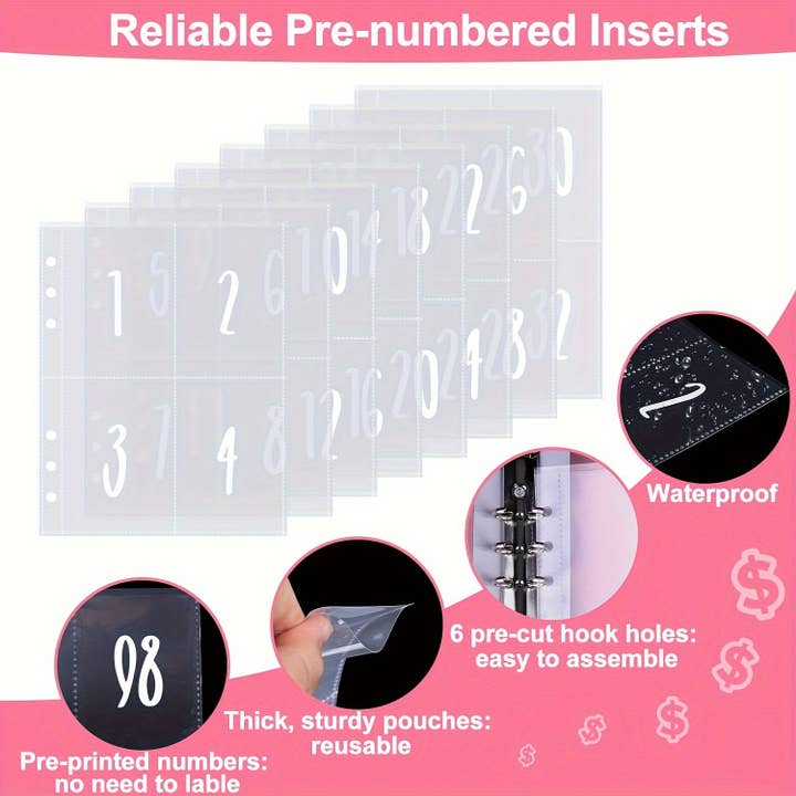 Shop Celino - Wholesale Binder - 100 Money Saving Challenge Envelopes, A5 Binder Inserts7