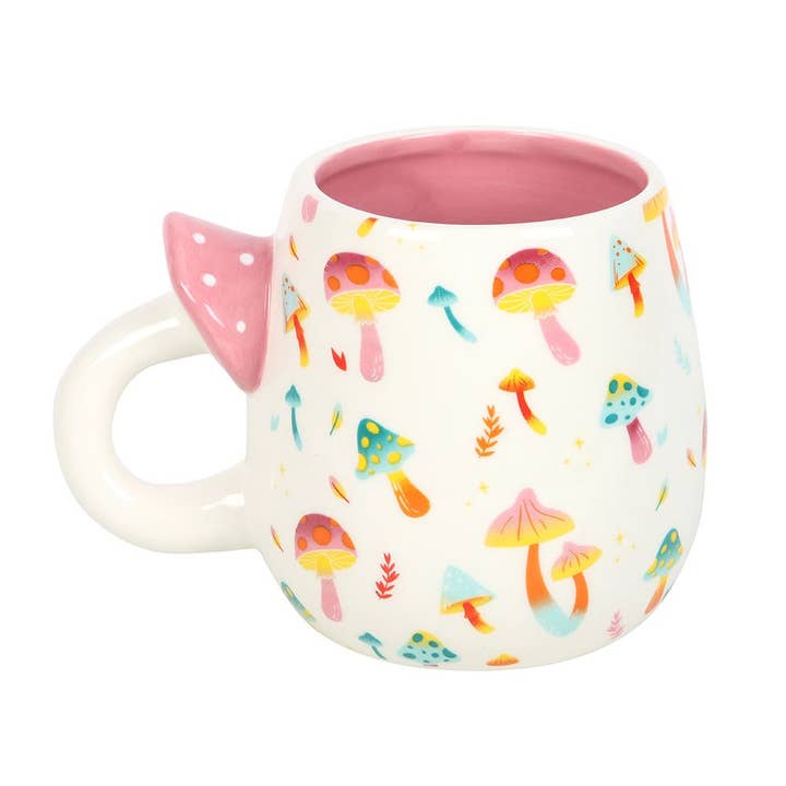 Something Different Wholesale - Wholesale Coffee Mug - Funky Fungi Print Mug with Mushroom Handle1