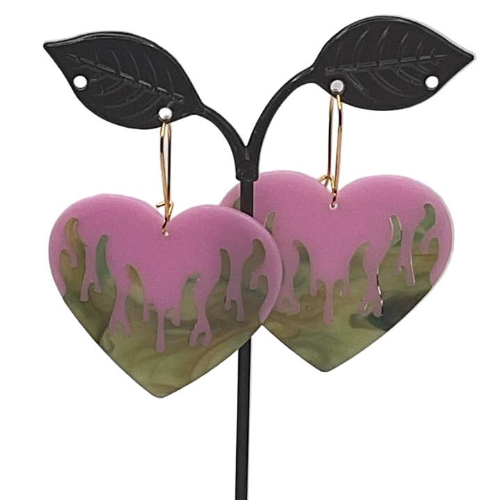S and E Hobbies and Collectables - Wholesale Dangle Earrings - Flaming Heart Earrings3