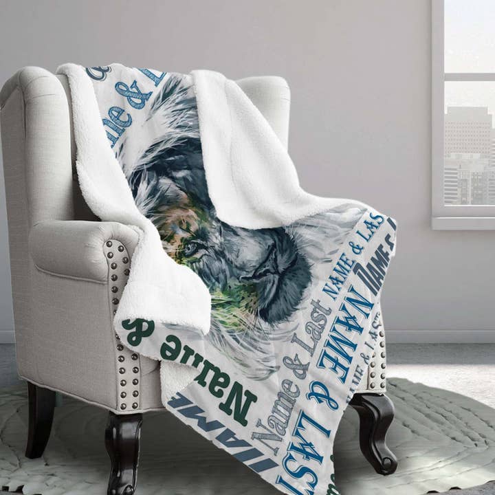 Lion Boys Sherpa Blanket for wholesale by B2U Decor