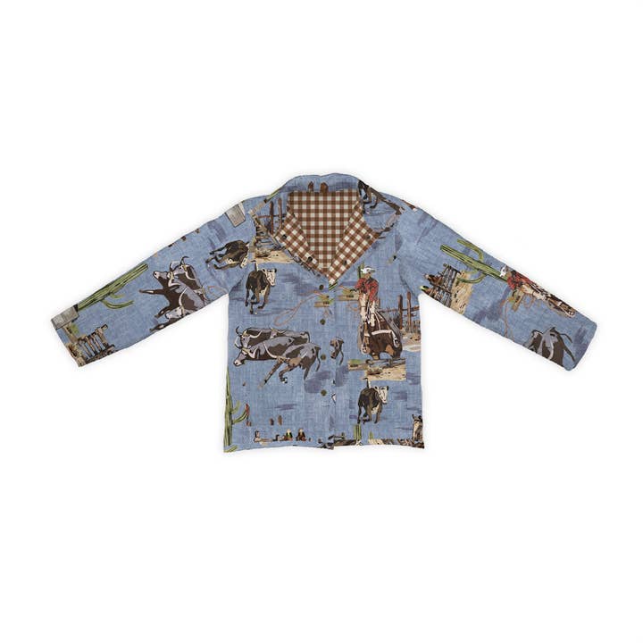 Blaze Chambray Quiltet Snapjakke for engroshandel hos Ida Mae Home