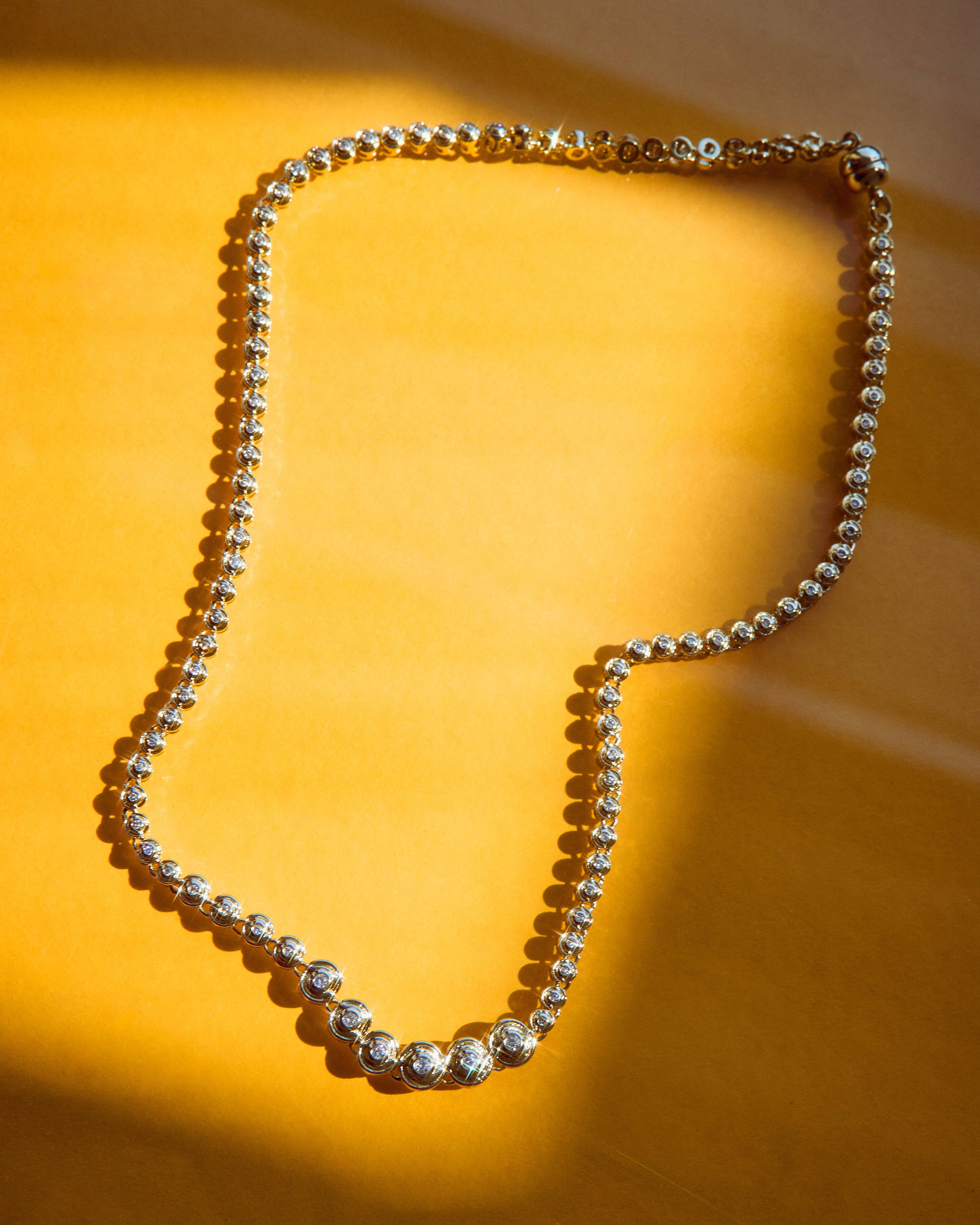 Luv AJ – Colar de elos e correntes por atacado – Colar de Ténis com Bisel Ondulado6