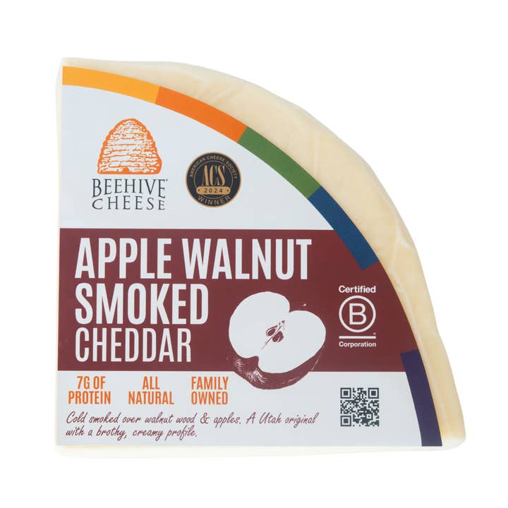 Apple Walnut Smoked Cheddar 1/5LB Case for wholesale by Beehive Cheese Co. LLC