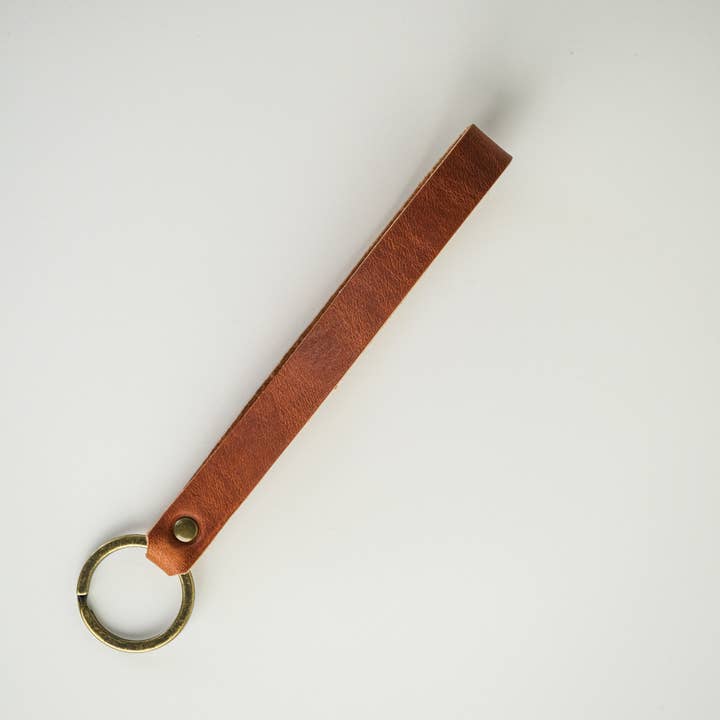 Wristlet Keychain - English Tan Leather for wholesale by Choice Goods Co.