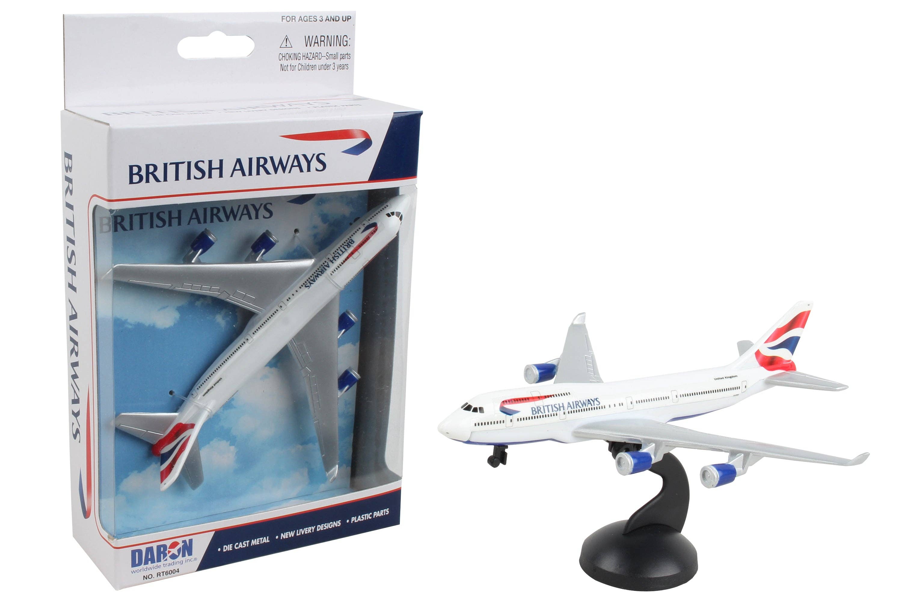 Daron Worldwide Trading - Wholesale Toy Plane - Kids - RT6004 British Airways Single Plane by Daron Toys