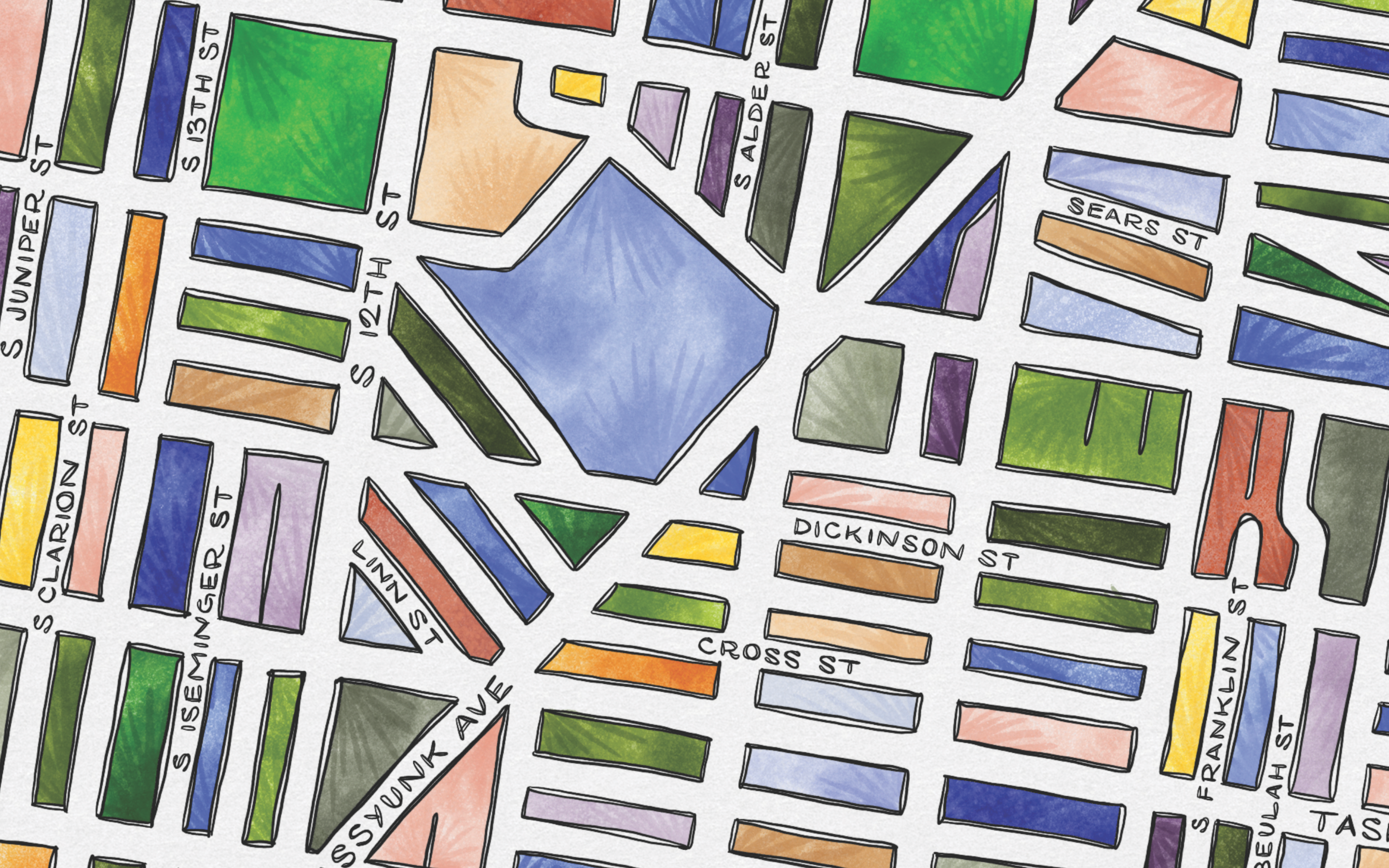 Terratorie Maps + Goods - Wholesale Art Print - South Philly Map Art Print1