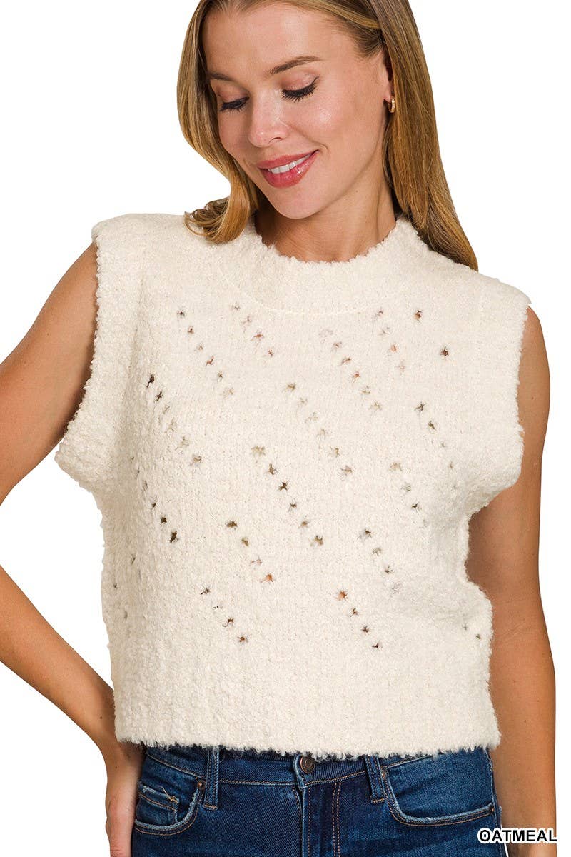 Vanilla Monkey - Wholesale Sweater Vest - Women's - Textured Wool Sweater Vest9