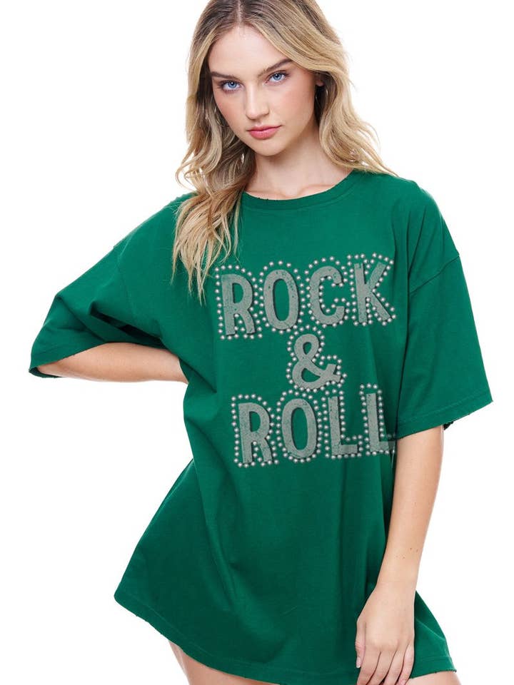 Zutter - Wholesale Screen Printed T-Shirt - Women's - PUFF' Rock N Roll Oversized Graphic Top0
