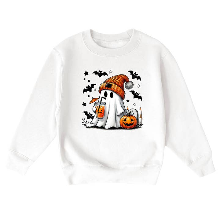 Boo-Jee Youth Halloween Sweatshirt for wholesale by Mama and Littles Apparel