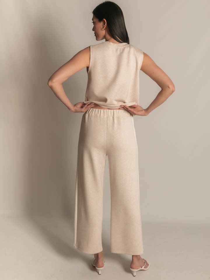 P. CILL - Vente Pantalon – femme - Pantalon à jambes larges P. CILL Butter Modal à rayures latérales78