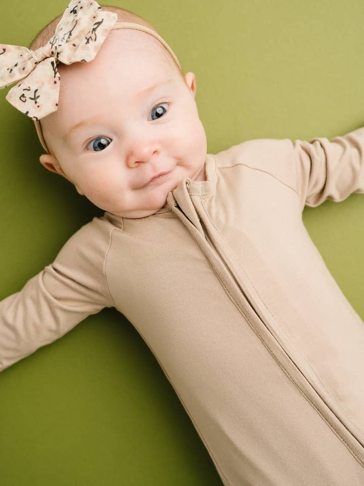 Little One Shop - Wholesale Sleepsuit - Baby - Sandstone Bamboo Sleeper6