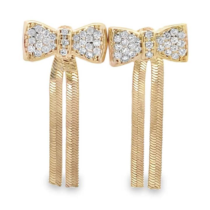 Pendientes de corbatín con forma de espiga con circonita cúbica (L293A) para venta al por mayor de MIA Jewelry