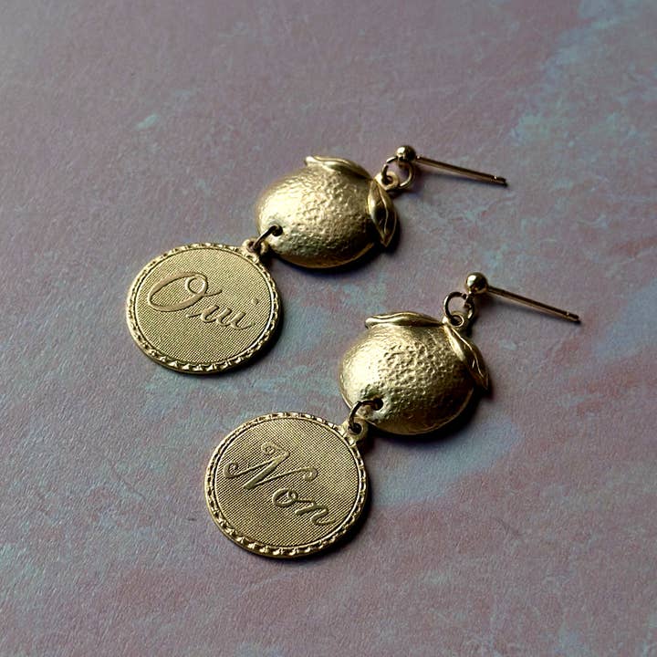 The Brass Era - Wholesale Dangle Earrings - French Indecision Earrings | Vintage Brass Earrings