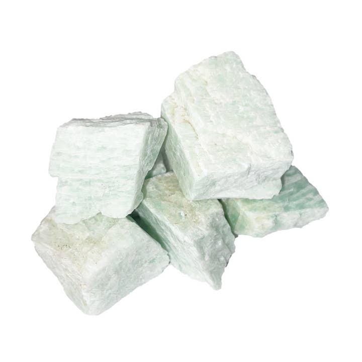 Pedras brutas de amazonita do Brasil - 500grs por atacado de France Mineraux
