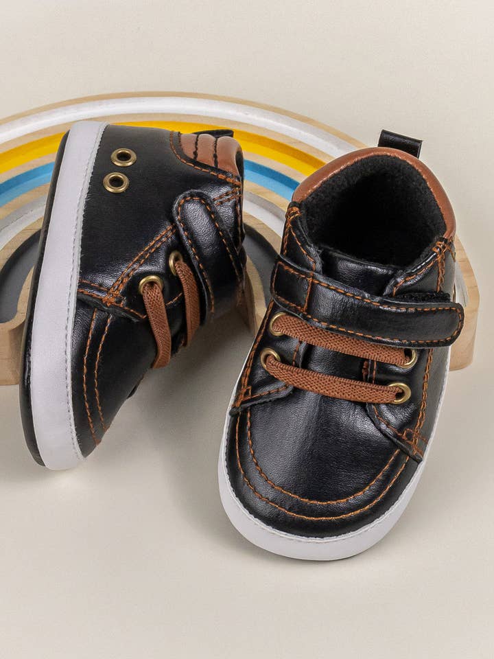 Black leather with brown tone. CG5142 for wholesale by Kids Charm Online