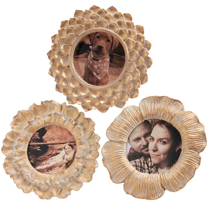 Round Floral Photo Frame Set for wholesale by Primitives by Kathy