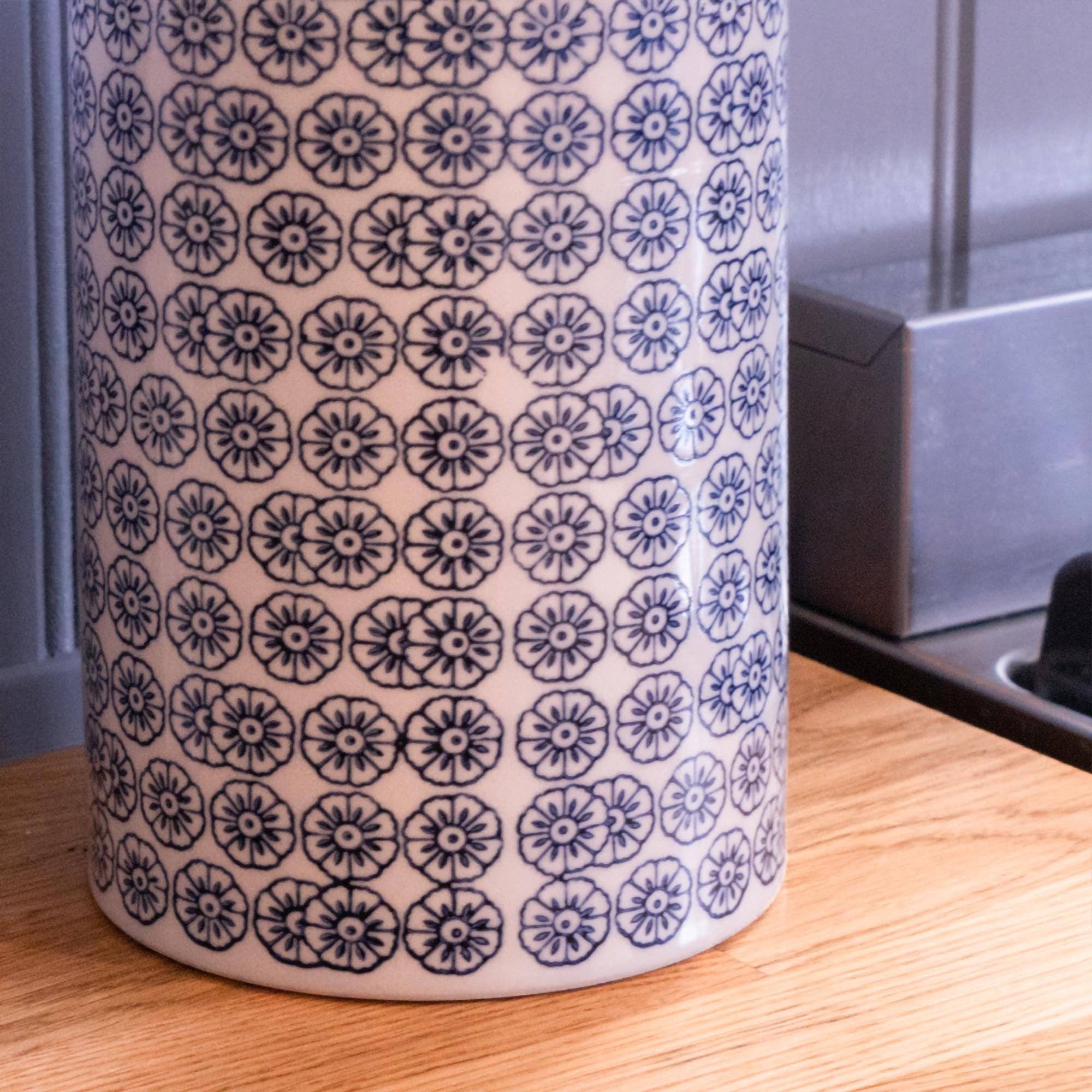 Rinkit Pty Ltd - Wholesale Canister - Nicola Spring Hand-Printed Kitchen Canister - Navy6