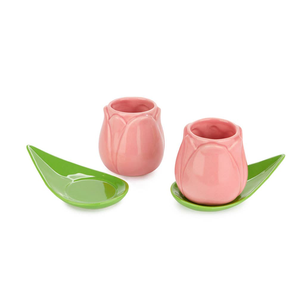 Balvi - Wholesale Coffee Mug - Coffee mug set, Tulip, pink, x2, ceramic1