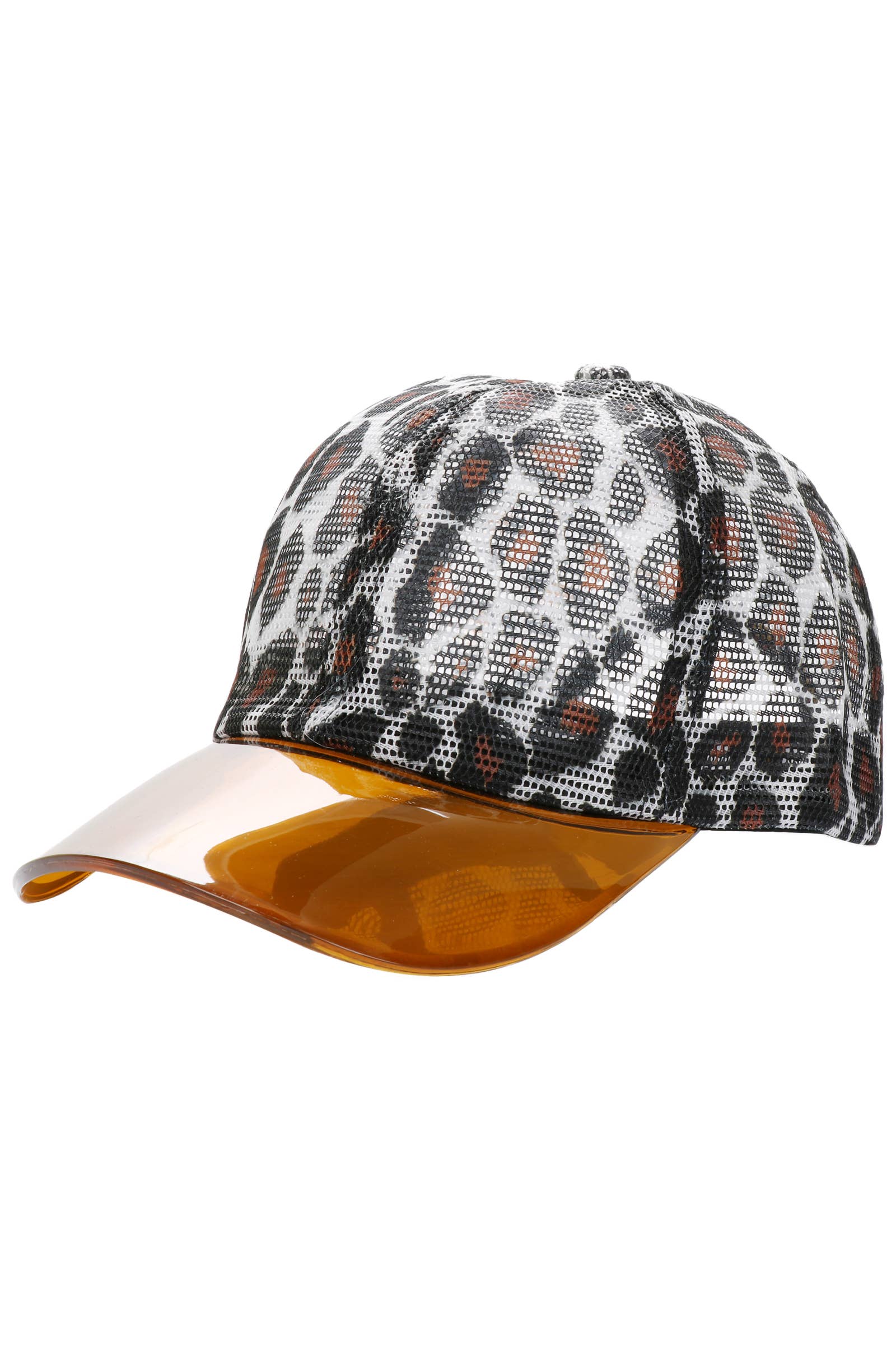 Cap Zone - Wholesale Trucker Hat - Women's - Leopard Full Mesh Clear Brim Trucker Hat0