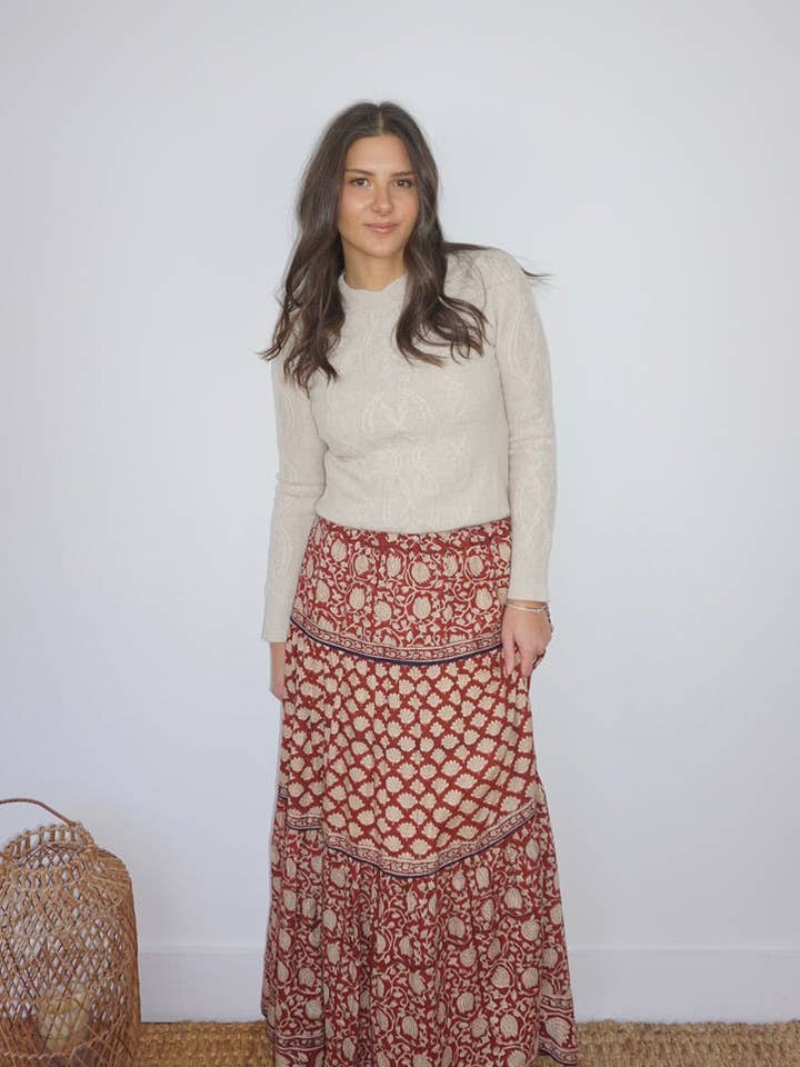 Saia Maxi Bea em Lotus Vermelho por atacado de NIBI MTK