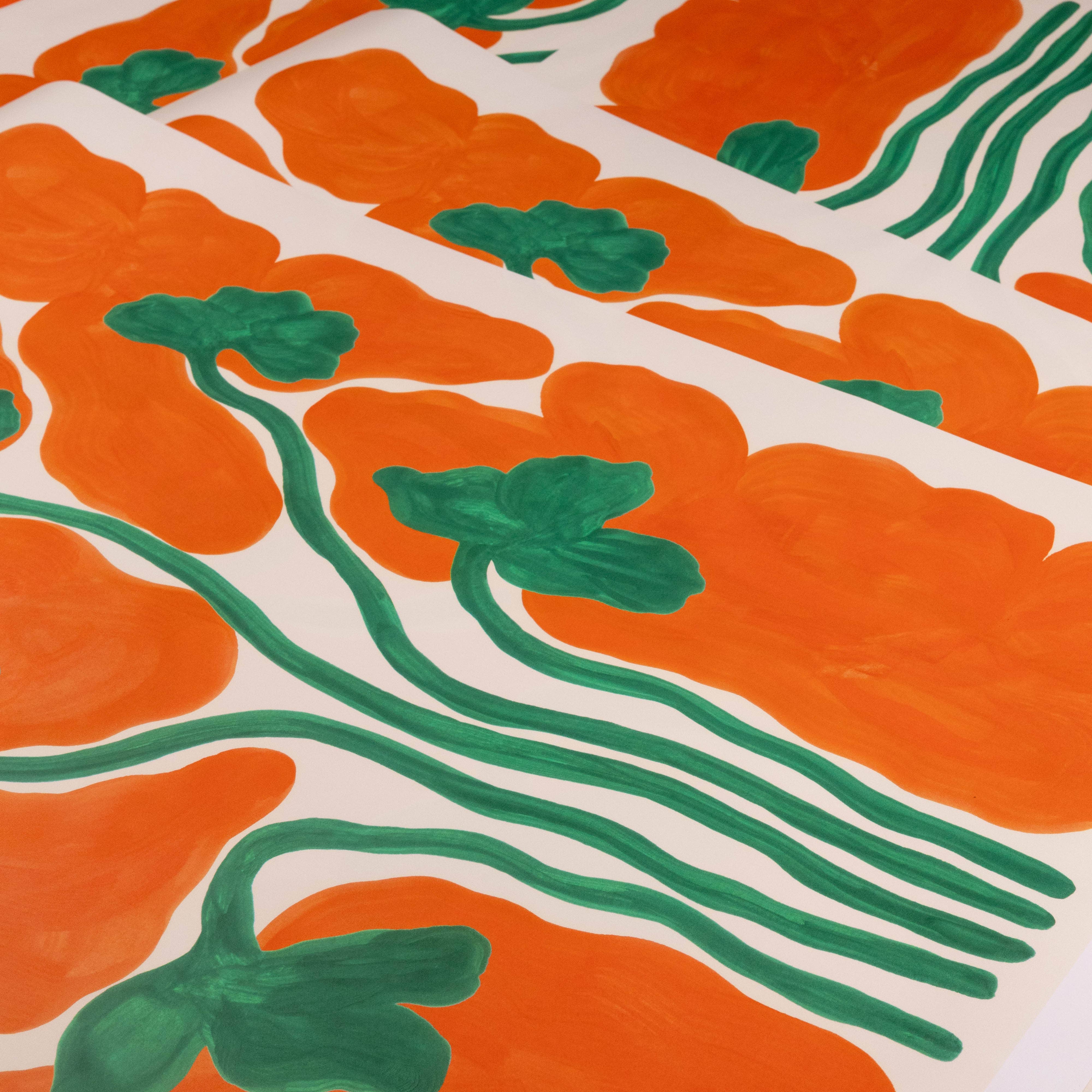 Evermade - Wholesale Flat Wrap - Poppy Gift Wrap by Liv Lee x WWF8