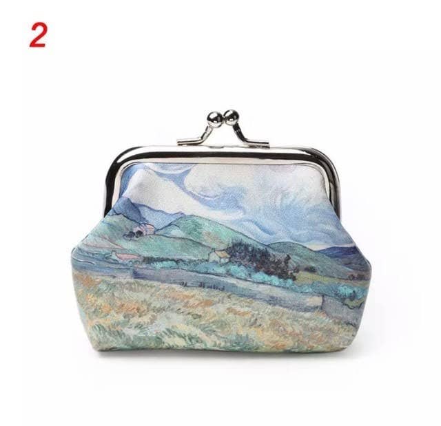 Magnifique Hearts - Wholesale Coin Purse - Women's - Van Gogh Art Canvas Coin Purses with Kiss Lock Closure1
