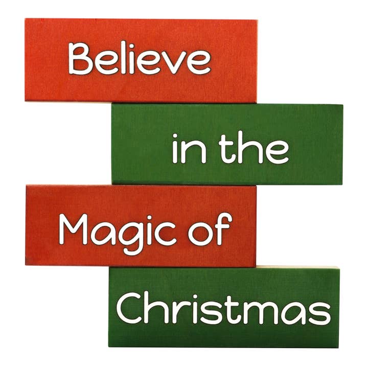 Tro på magien ved julepynt 4 stk. træblok sæt for engroshandel hos JennyGems