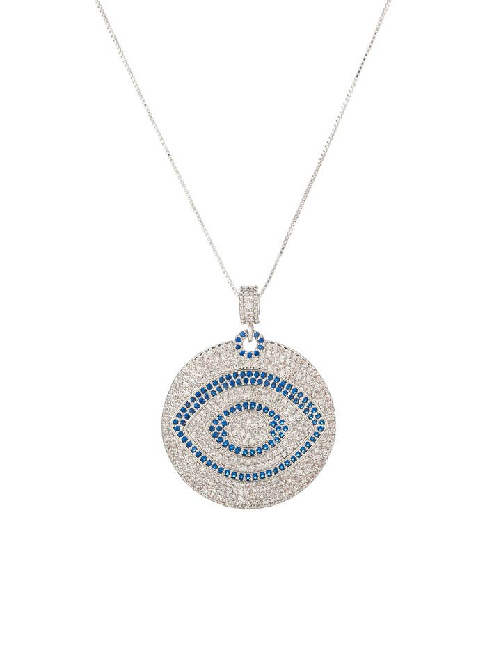 Evil Eye CZ Pendant Necklace for wholesale by Eye Candy Los Angeles