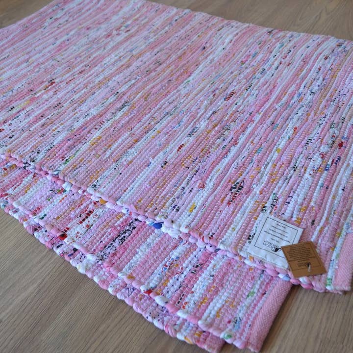 Designs Emporium - Wholesale Runner Rug - Pink Rug Runner Chindi Rag Handmade Recycled Cotton6