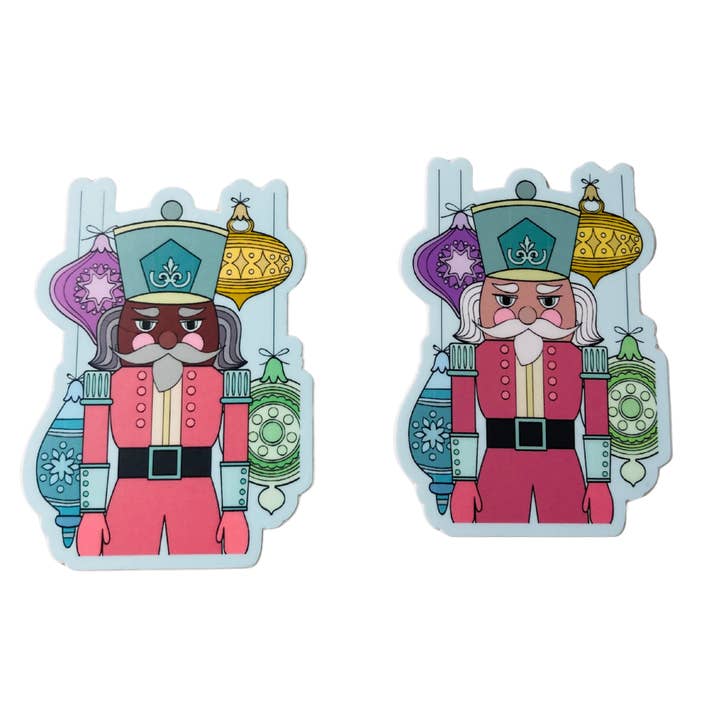 African American Nutcracker Christmas Sticker, 2.2" x 3" for wholesale by Denali & Co.