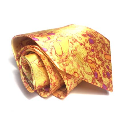 Gele stropdas met bacteriën (tweezijdig) voor wholesale door Vivid Biology