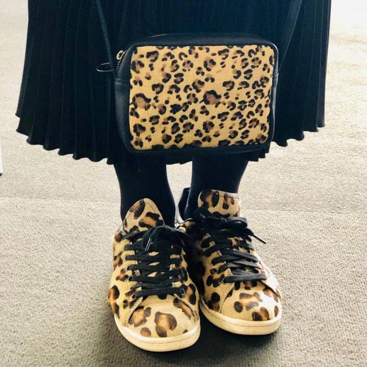 Pony Hair Genuine Leather Box Clutch #LB603 Leopard for wholesale by Hydestyle London