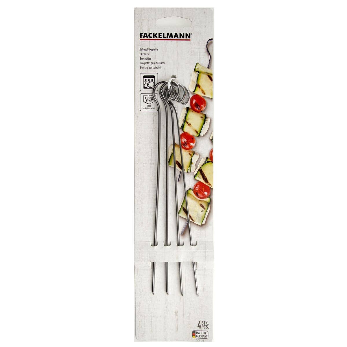 Zenker - Wholesale Skewer - Set of 4 stainless steel skewers 21 cm Fackelmann BBQ Edition1