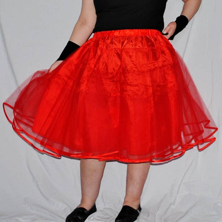 Petticoat for Skirts (Red) - Knee-Length for wholesale by Fresh Hot Flavors LLC