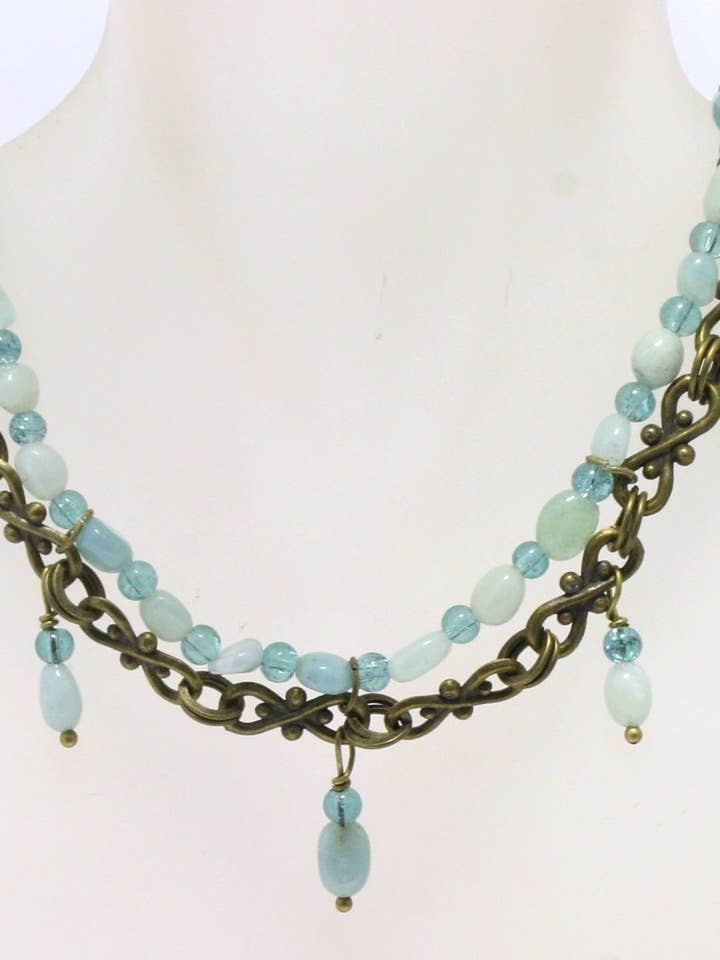 Pietra Amazonite collier bracelet boucles d'oreilles pour la vente par Ciao Bella Jewelry Inc