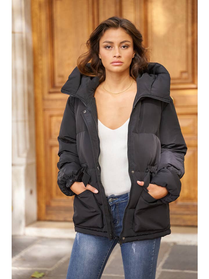 Attentif Paris - Vente Parka – femme - Parka Oversize Courte à Noeuds