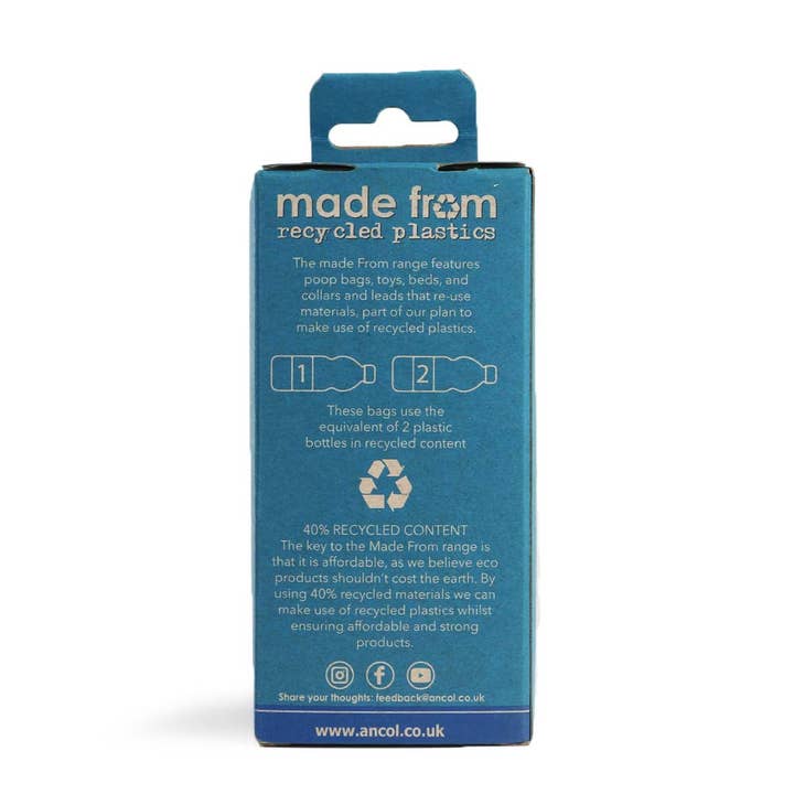 Ancol Pet Products Ltd - Wholesale Pet poo bag - Made From Poop Bag Refill pack ( 4 rolls per pack)5