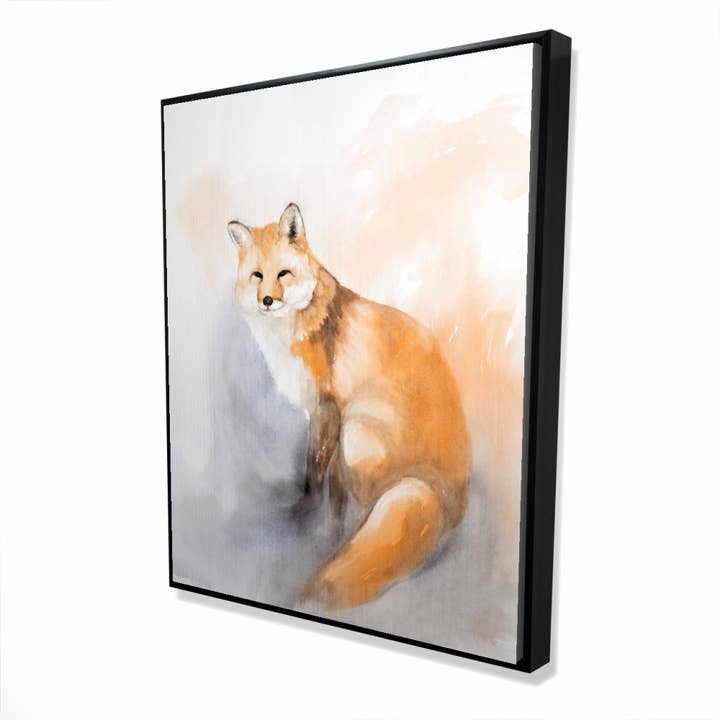 Marrón Zorro acuarela | impresión enmarcada sobre lienzo 48 «x 60" de venta al por mayor en Faire