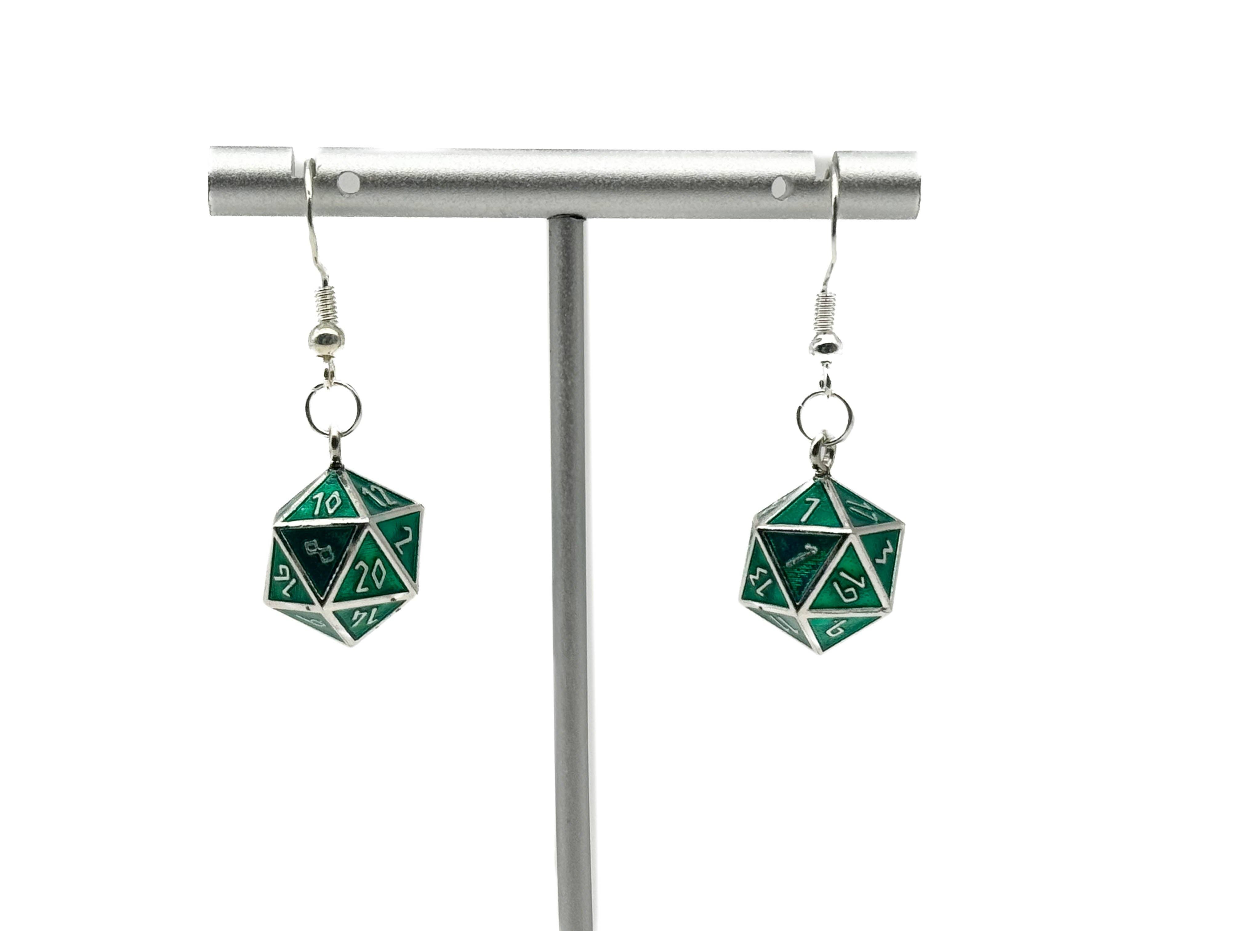 Norse Foundry - Wholesale Dangle Earrings - Loki - Ioun Stone D20 Dice Earrings by Norse Foundry1