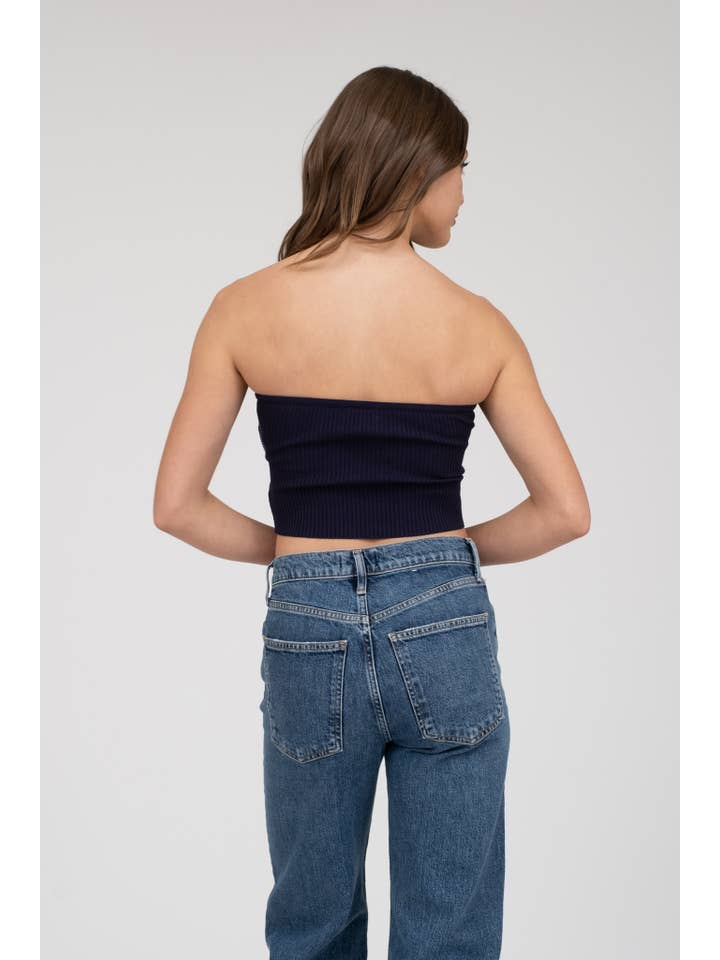 The Workshop Studio - Wholesale Knit Top - Women's - STRAPLESS TWIST FRONT KNIT CROP TOP (PRE-ORDER)44