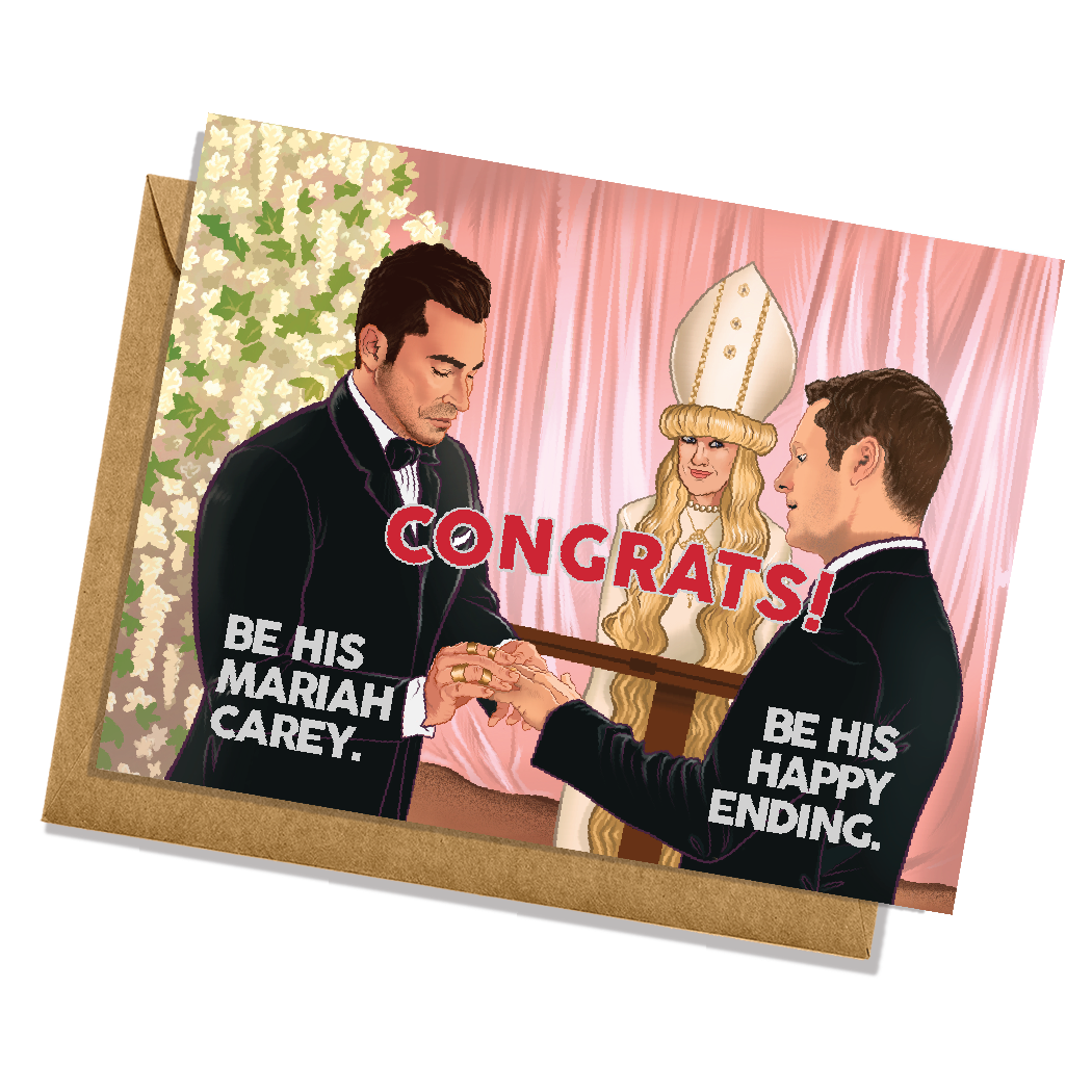 Lucky Mfg. Co. – Großhandel Hochzeitskarte – „Be His Mariah Carey“ Schitt's Creek Gay Hochzeitskarte - Pride0