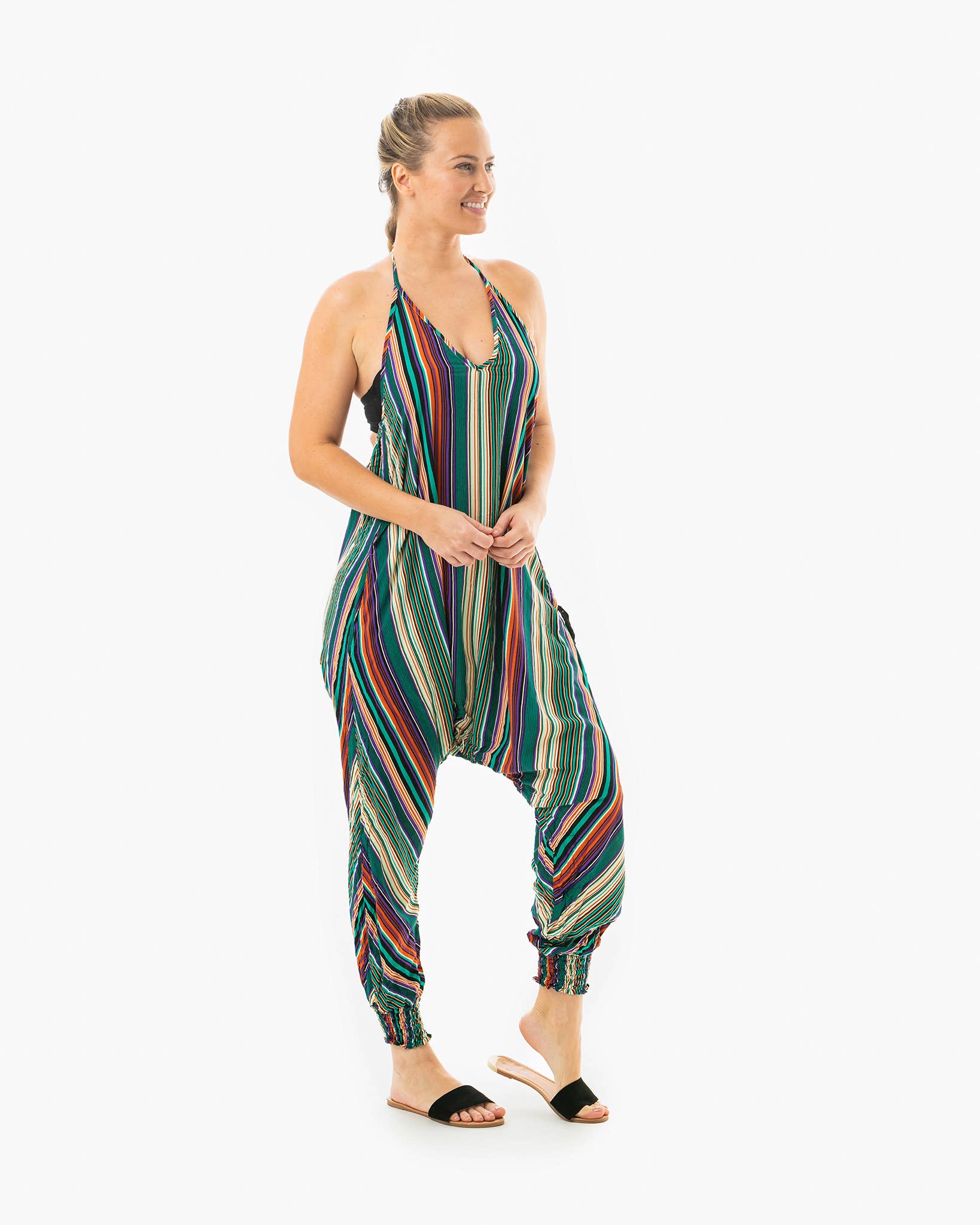 Buddha Pants - Wholesale Jumpsuit - Women's - Striped Harem Jumpsuit By Buddha Pants0